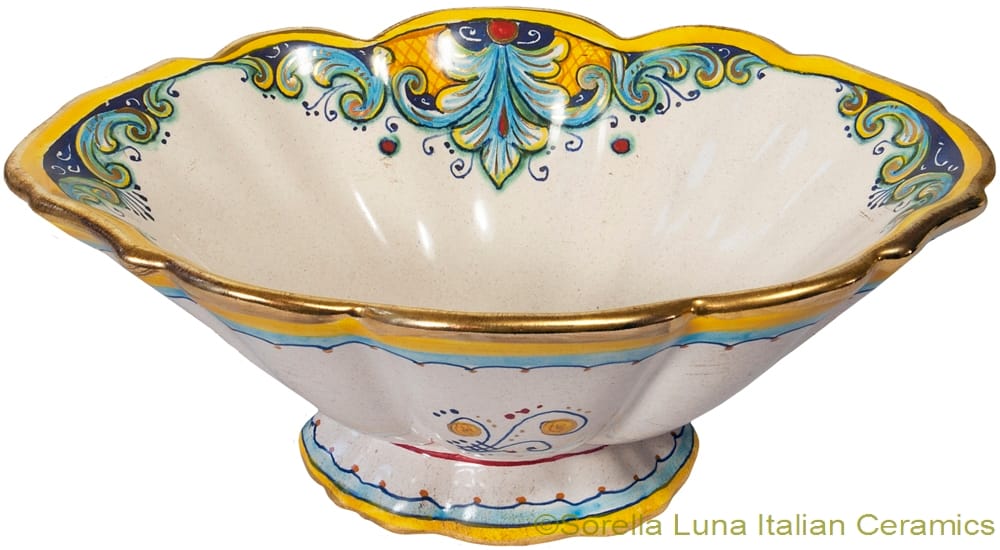Elegant Pedestal Bowl - D'Oro Gold Bowl