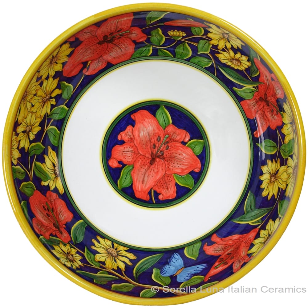 Elegant Flowers Serving Bowl