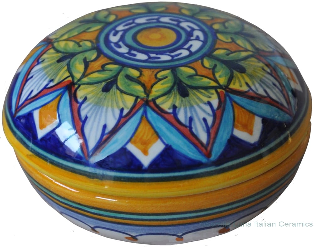 Ceramic Majolica Covered Curved Box - Vario