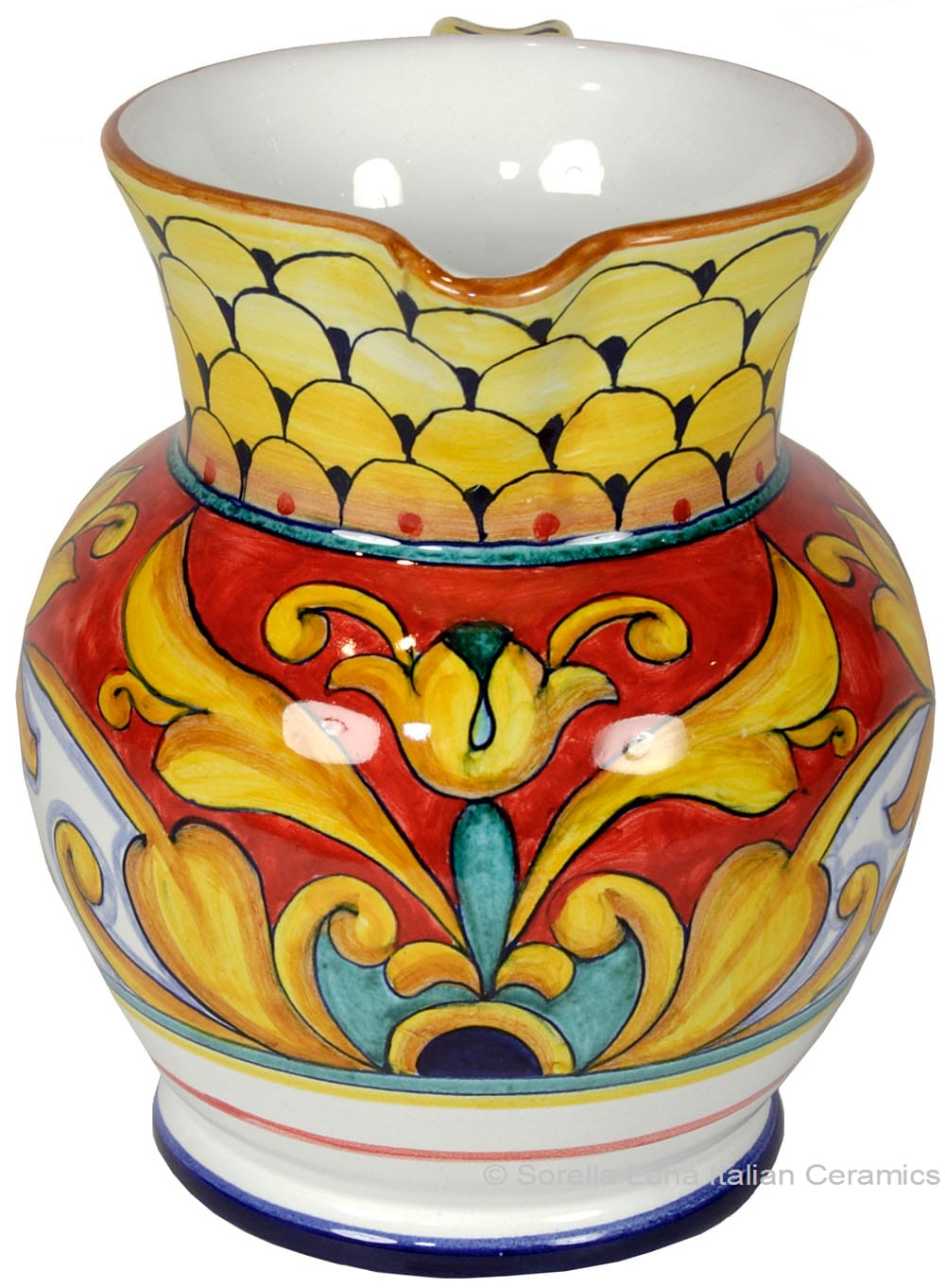 Ceramic Majolica Pitcher Brocatto