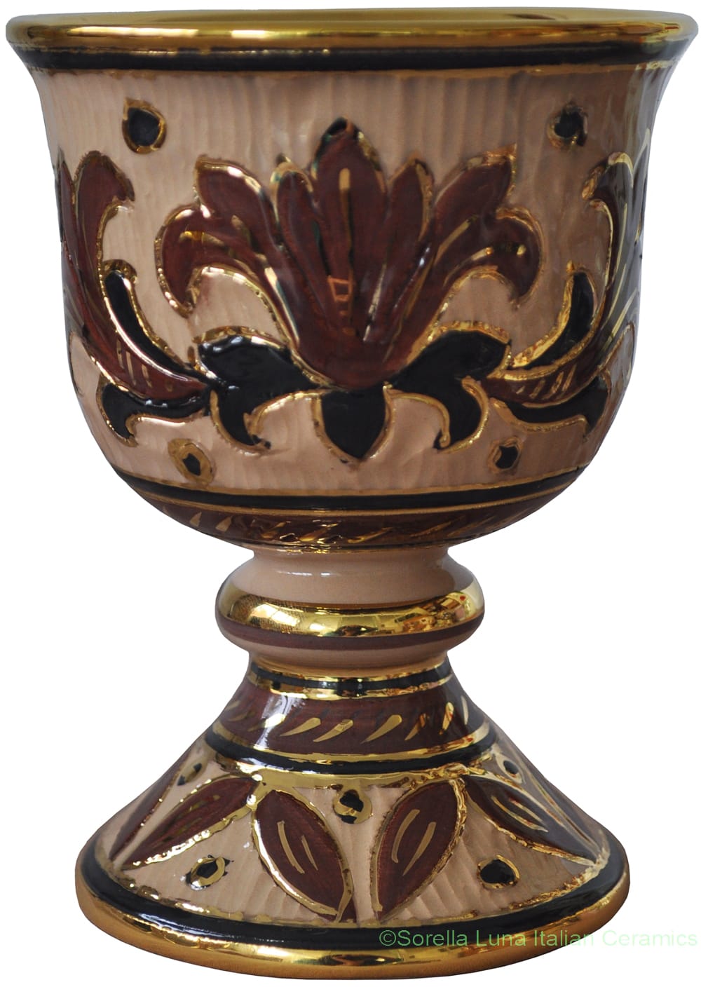 Wine Chalice/Goblet - Marrone Oro Graffito