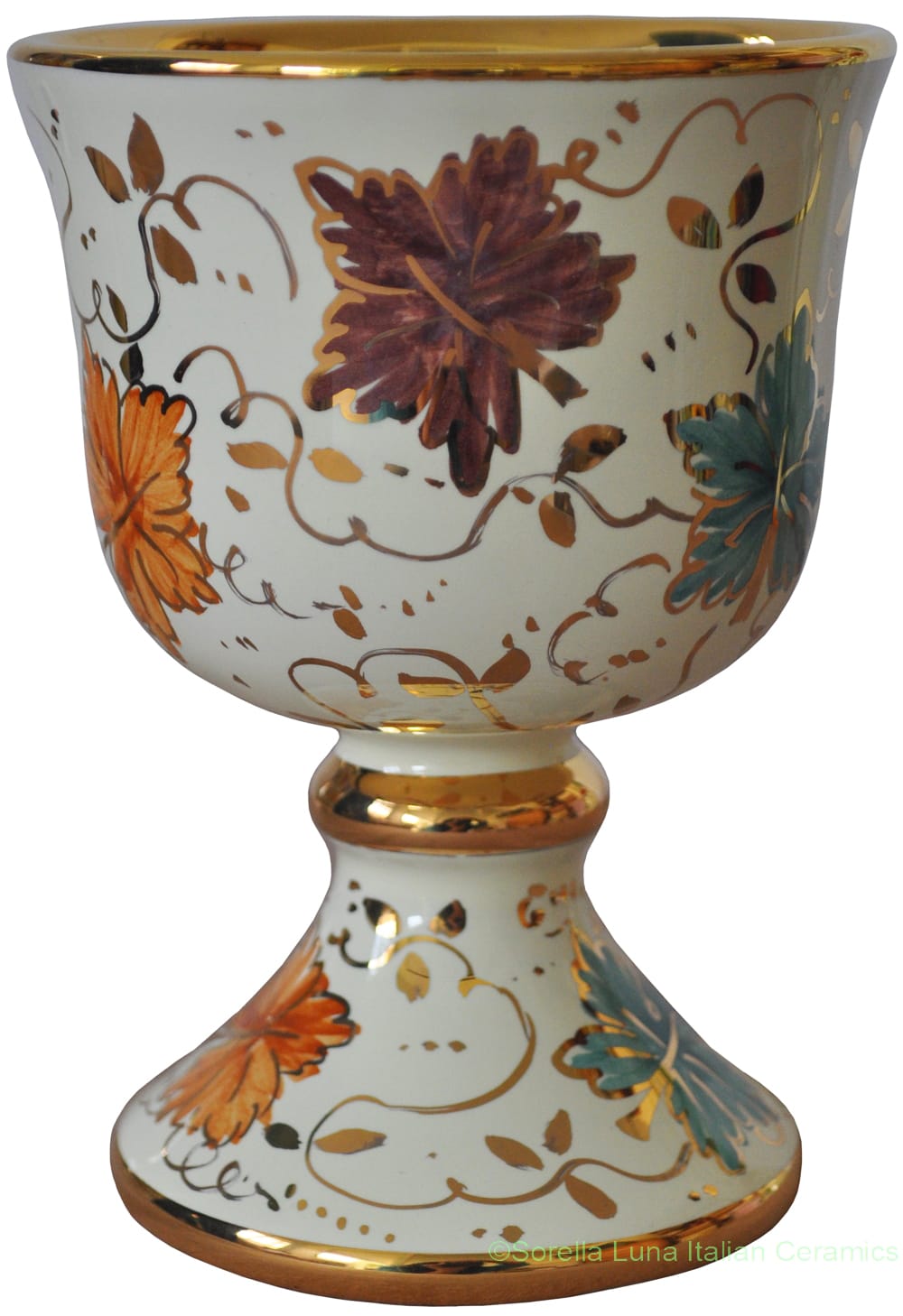 Wine Chalice/Goblet - Tralci e Oro (Autumn Leaves)