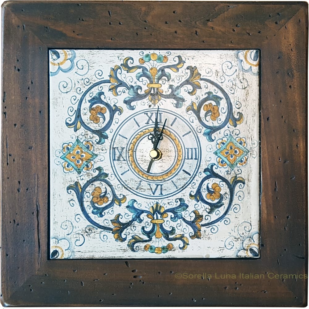Italian Majolica Clock - Ricco Deruta - 29cm