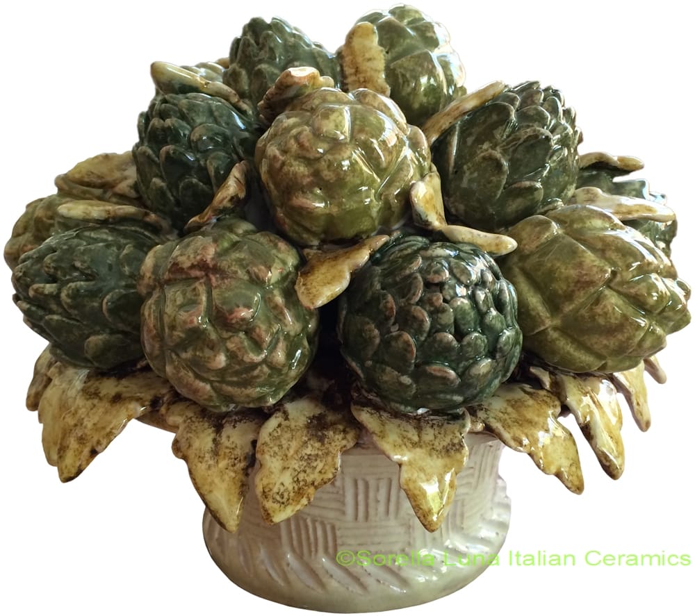 Tuscan Ceramic Centerpiece - Artichokes Bouquet