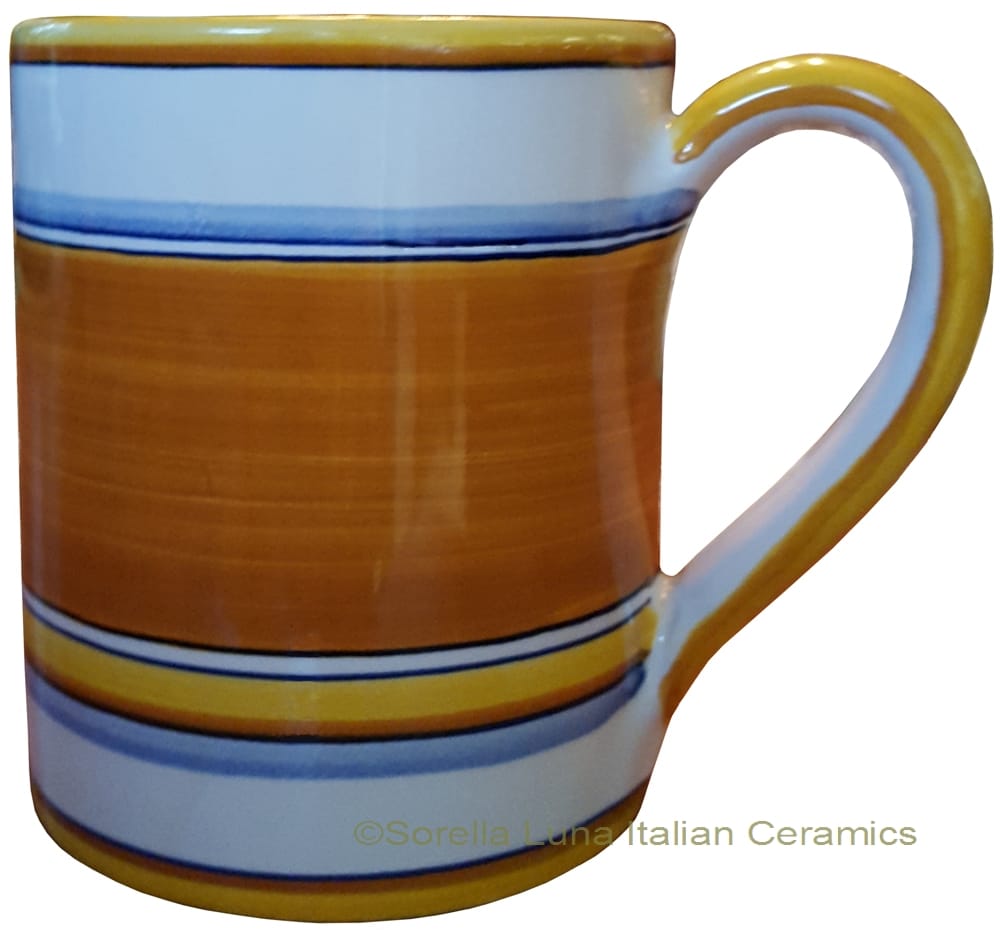 Majolica coffee mug cup - Pennellato Arancia