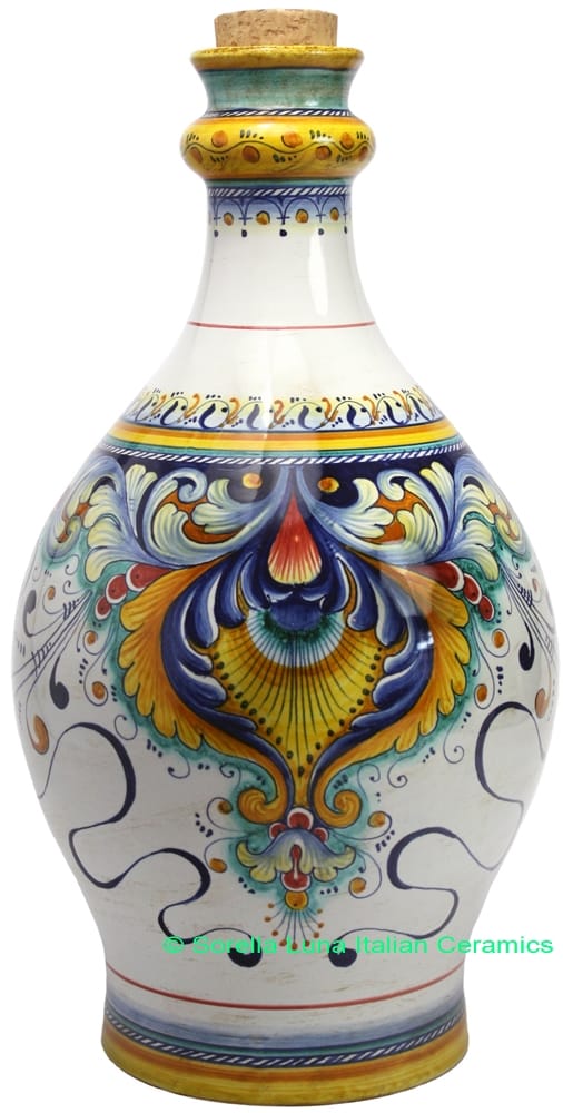 Ceramic Maiolica Decorative Bottle Centerpiece 50cm