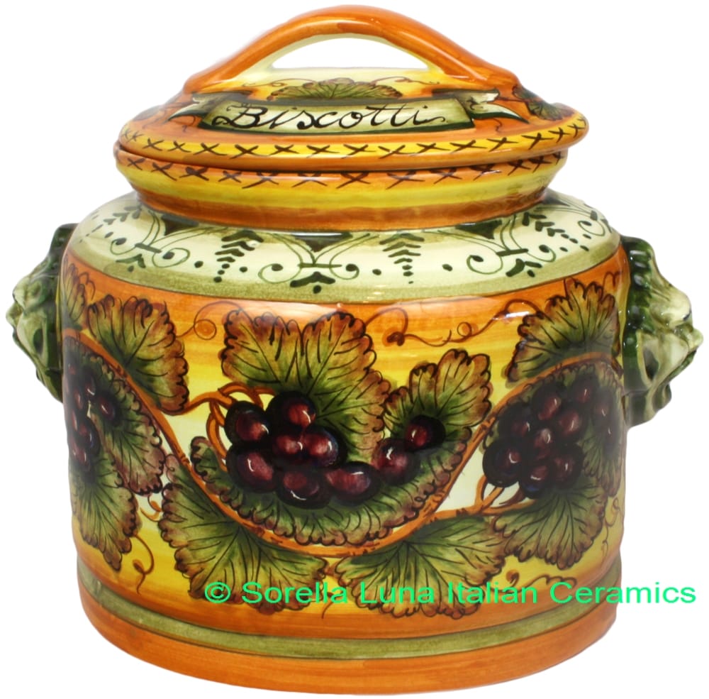Biscotti Cookie Jar - Tuscan Grapes 27cm