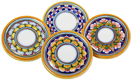 Ceramic Majolica Cup Coaster Border Vario 10cm