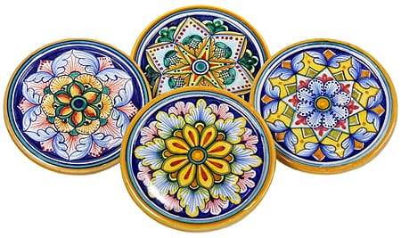 Ceramic Majolica Cup Coaster Full Vario 10cm