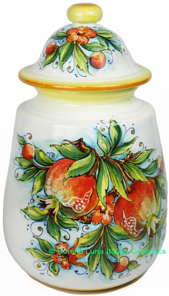Ceramic Majolica Jar Pomegranate