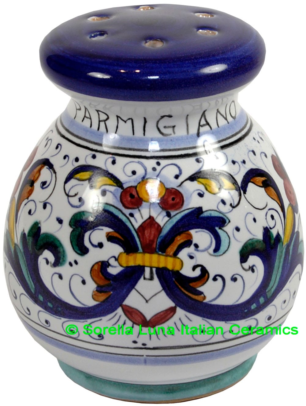 Ceramic Majolica Parmesian Cheese Shaker Ricco Deruta