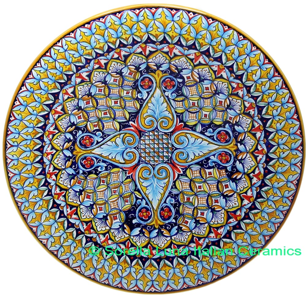 Ceramic Majolica Plate Deruta Ricco G04 Flare 739 35cm