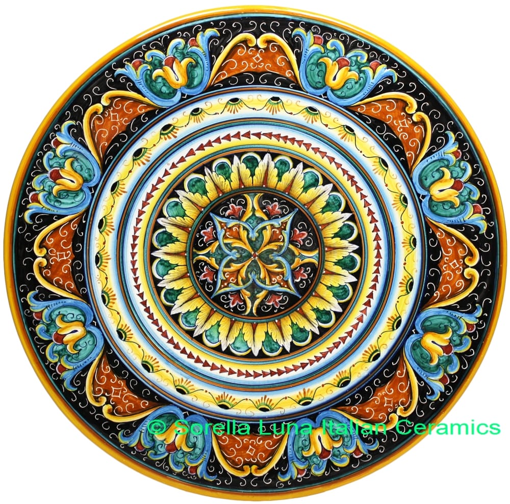 Ceramic Majolica Plate G04 Ricco Vario Scrolls 47cm