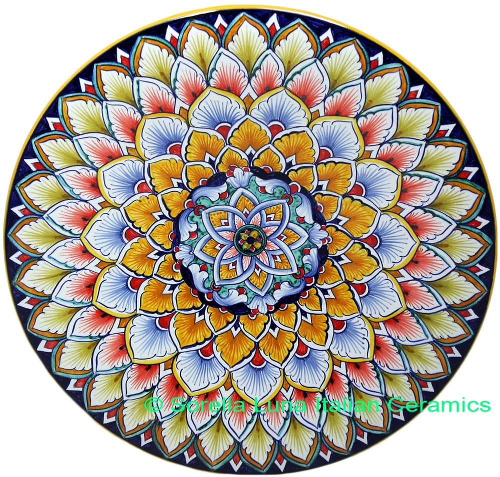Ceramic Majolica Plate G08 Orange Brown Red 739 35cm