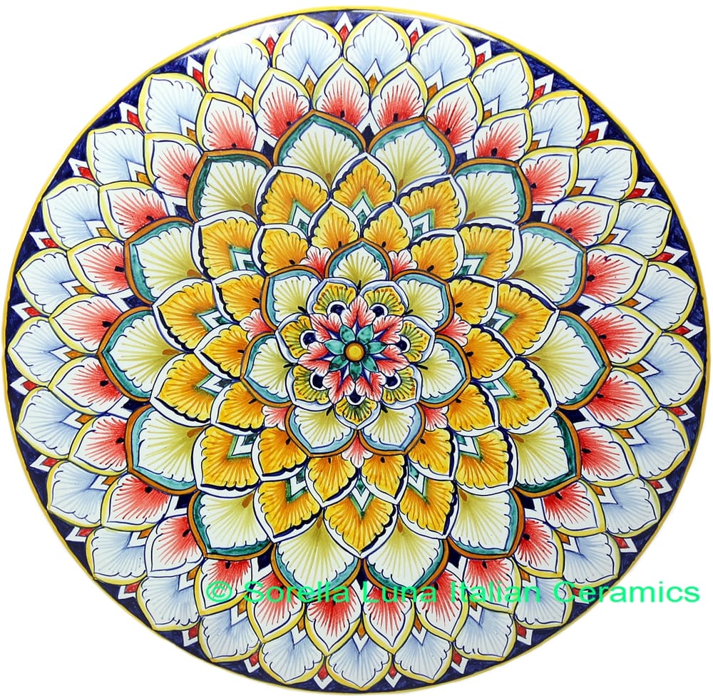 Ceramic Majolica Plate G12 Orange Red LB 739 30cm