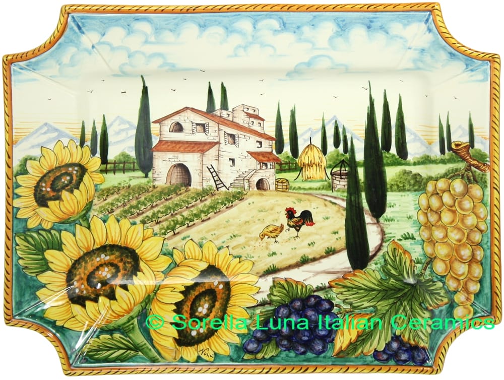 Ceramic Majolica Plate HZ Tuscany Grape Country 4131