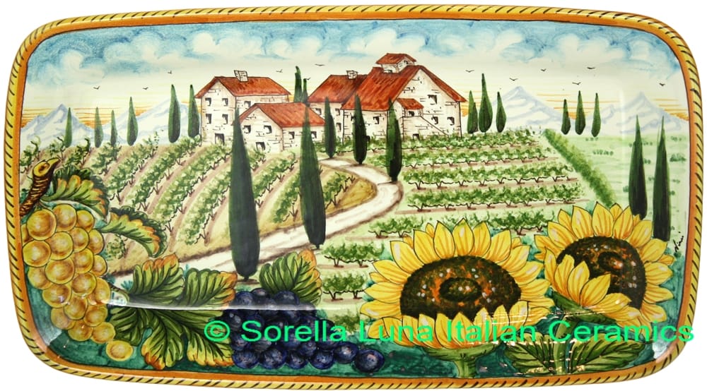 Ceramic Majolica Plate HZ Tuscany Grape Country 4424