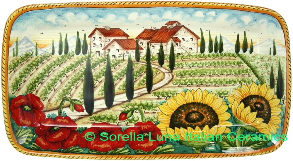 Ceramic Majolica Plate HZ Tuscany Poppy Country 4424