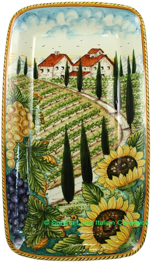Ceramic Majolica Plate VT Tuscany Grape Country 4424