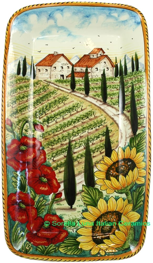 Ceramic Majolica Plate VT Tuscany Poppy Country 4131