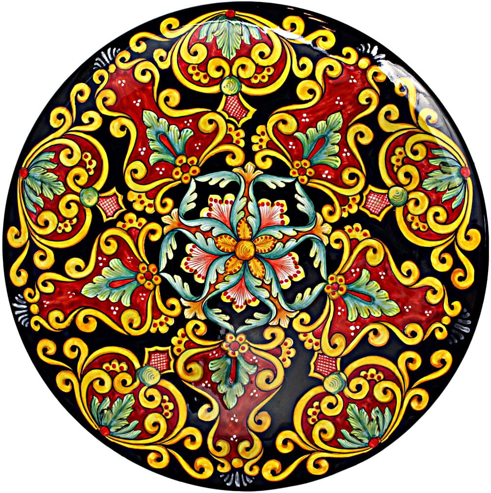 Ceramic Majolica Plate Vario Ricco Black R Y 739 35cm