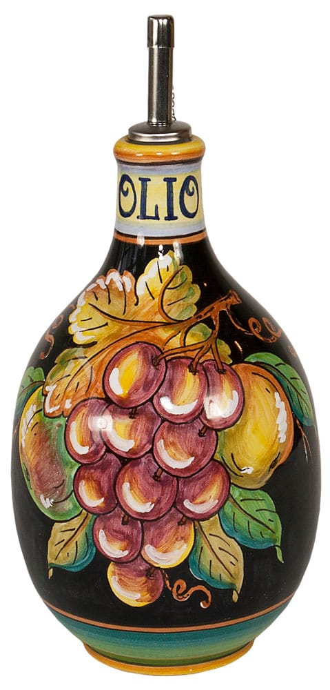 Olive Oil Dispenser GP Black with Red grapes 20cm