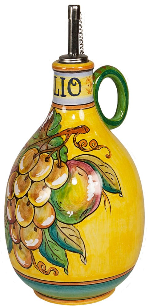 Olive Oil Dispenser GP Yellow with White Grapes 20cm