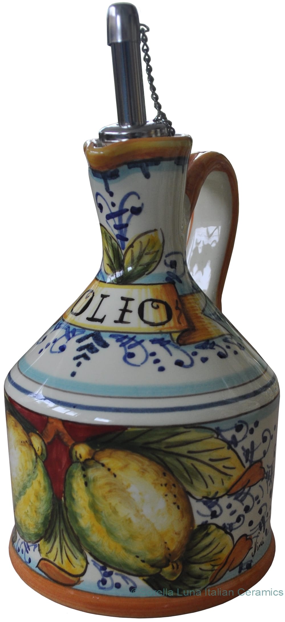 Italian Olive Oil Dispenser - Amalfi Lemon (Limoni Rosso)