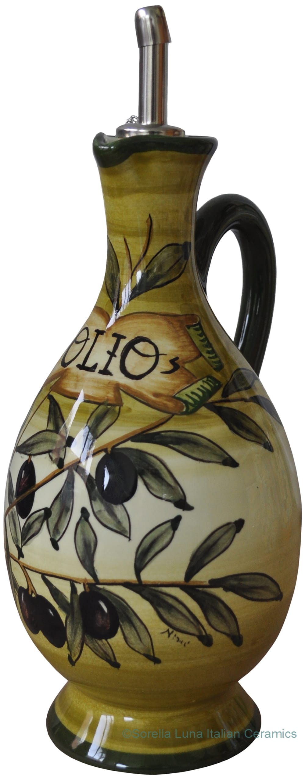 Olive Oil Dispenser - Tuscan Green Olive