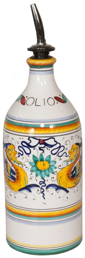 Ceramic Majolica Olive Oil Dispenser - Raffaellesco