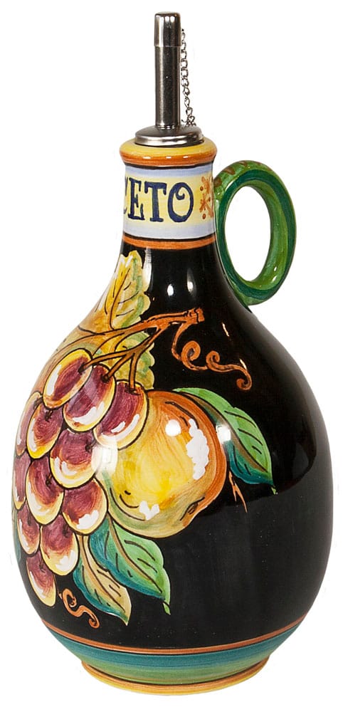 Vinegar Dispenser GP Black with Red Grapes 20cm