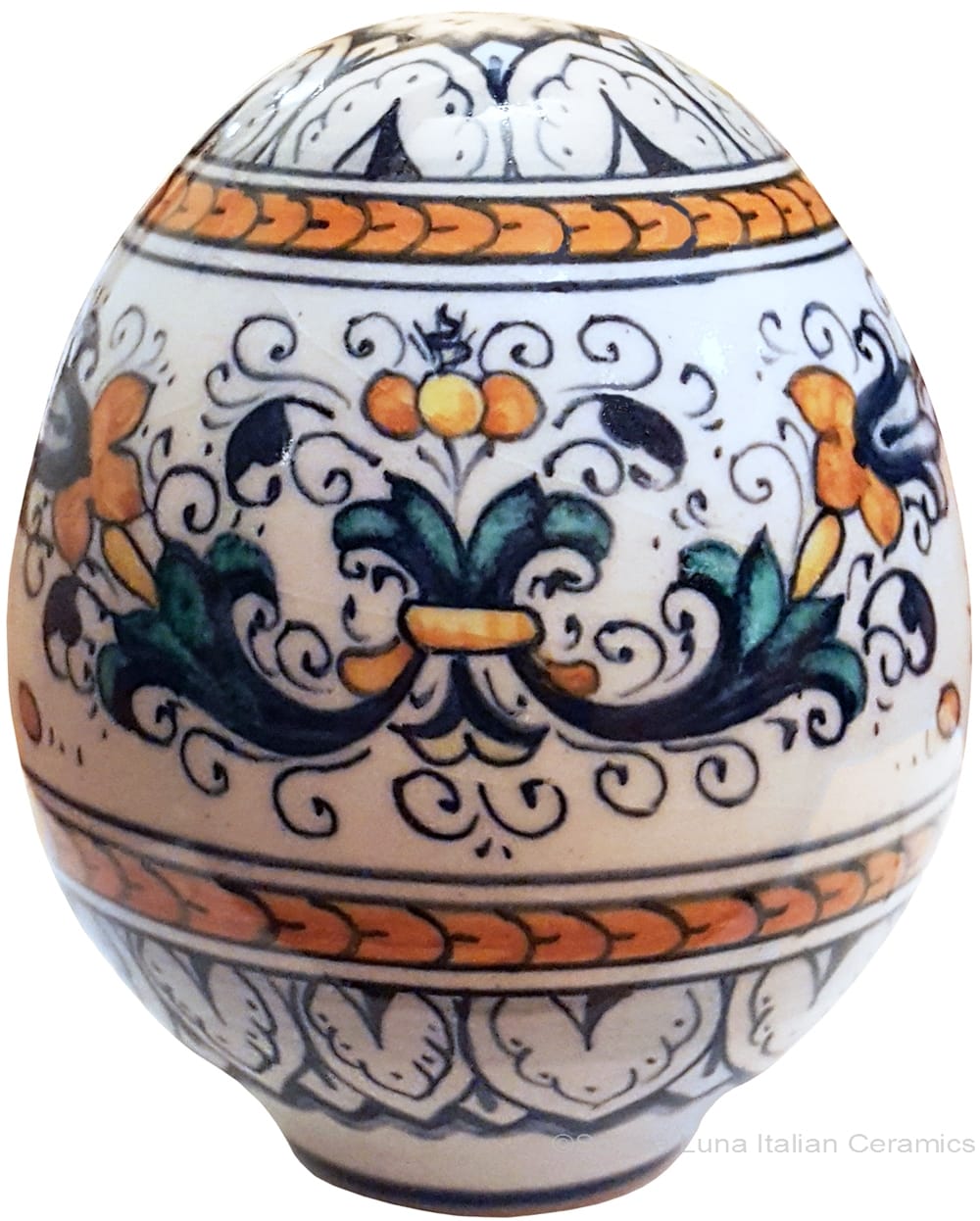Italian Ceramic Decorative Egg - Ricco Deruta Style