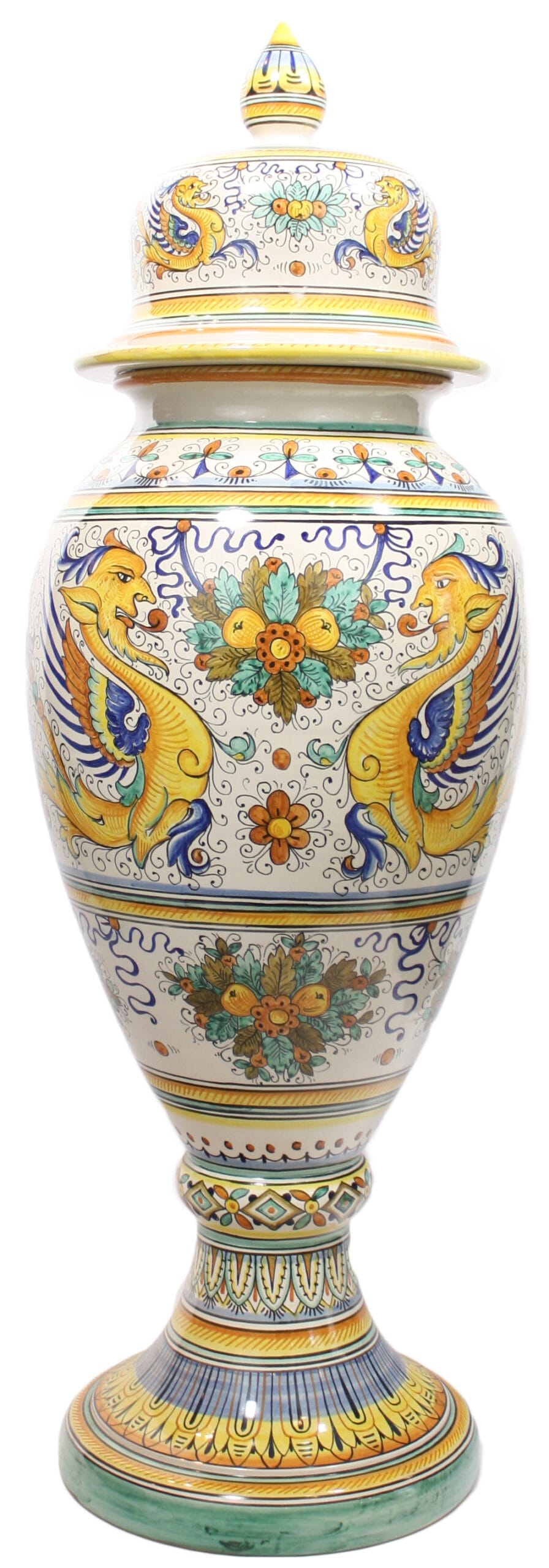 Italian Ceramic Floor Urn - Raffaellesco