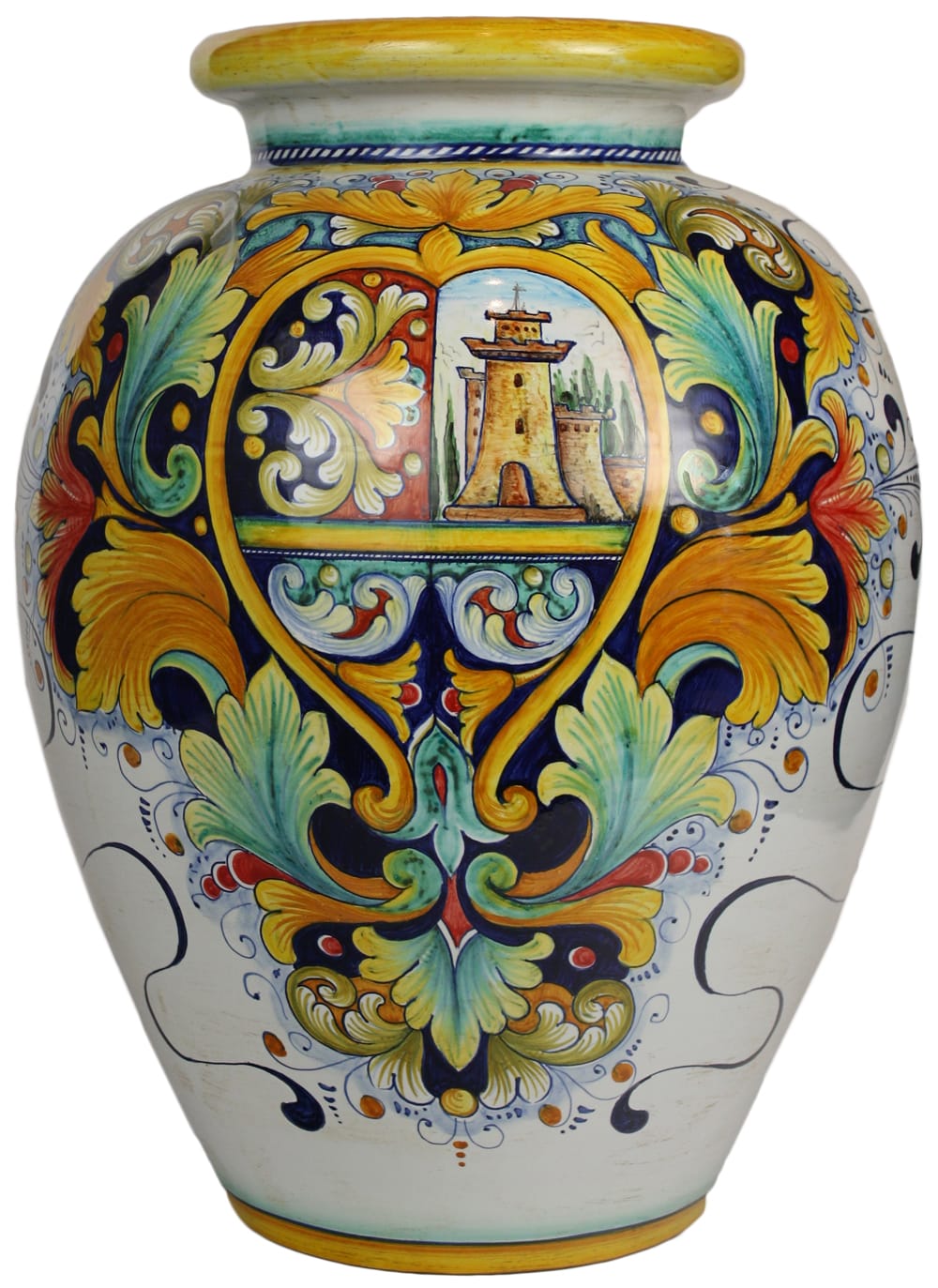 Italian Ceramic Floor Vase - Castle