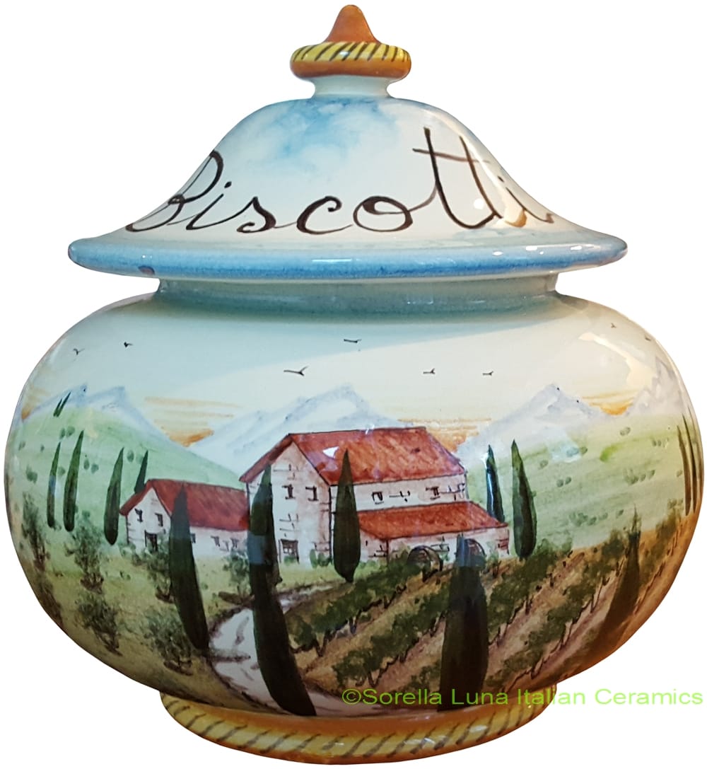 Biscotti Cookie Jar - Tuscan Poppies 20cm
