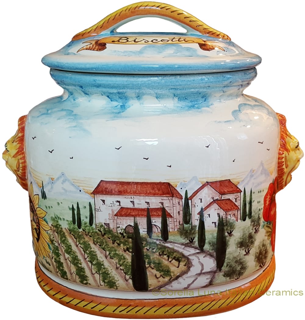 Biscotti Cookie Jar - Tuscan Poppies 27cm