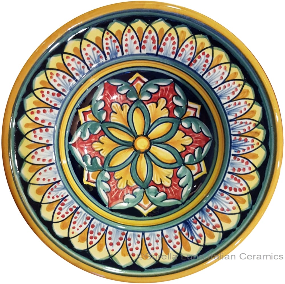 Hanging/Dipping Plate - Yellow Green Flower - 12cm
