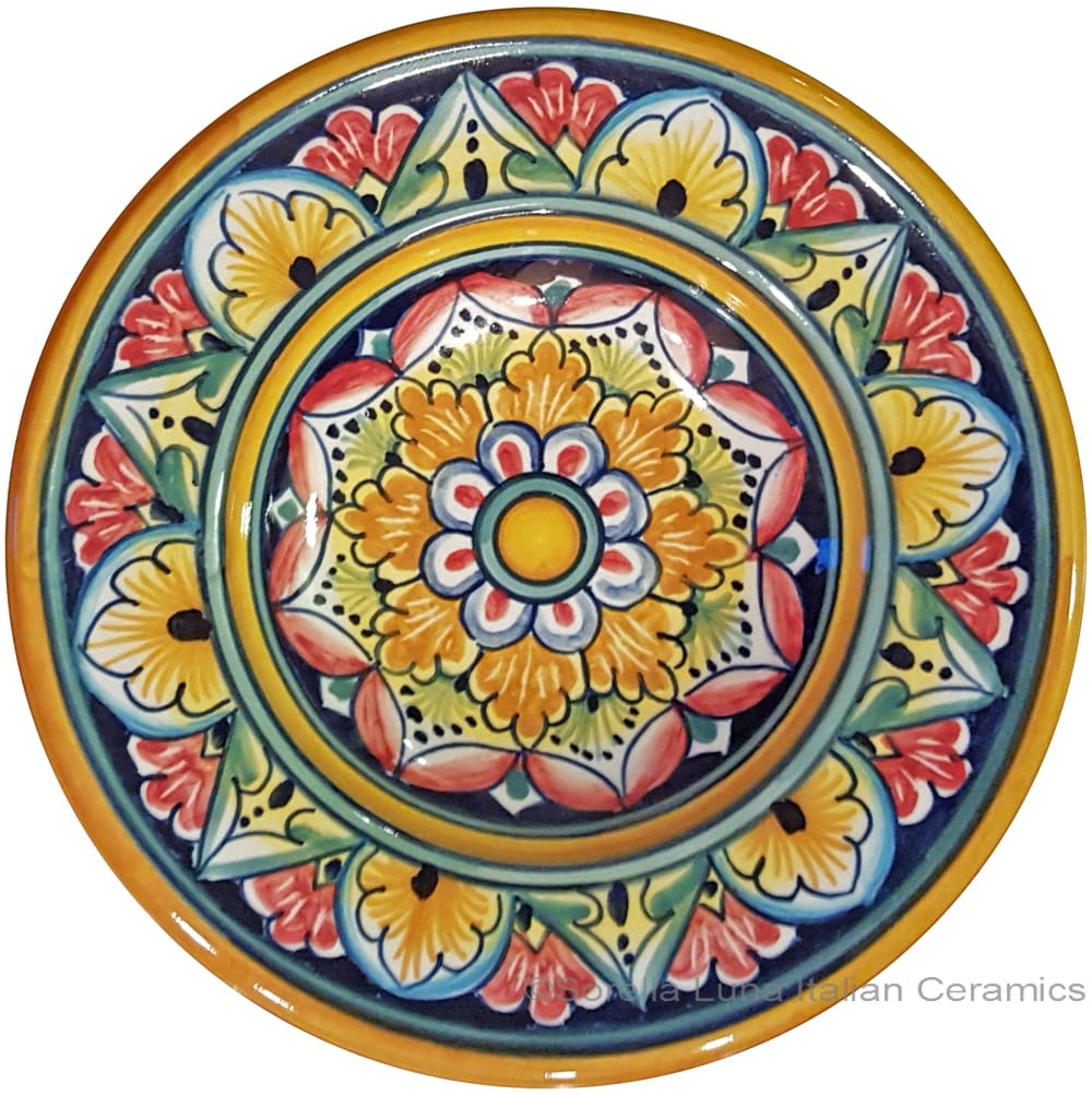Hanging/Dipping Plate - White Orange Flower - 12cm
