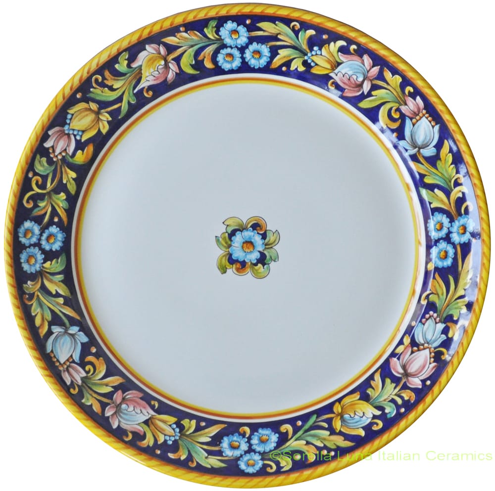 Deruta Italian Charger Plate - Blue Flower