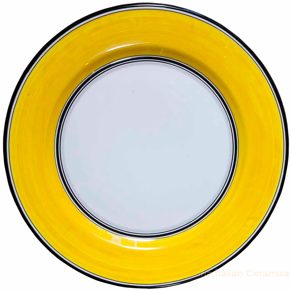 Italian Charger Plate - Black Border Solid Yellow - Giallo