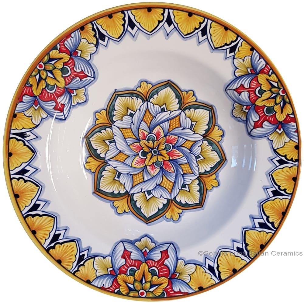 Italian Ceramic Pasta Bowl - Vario Antico - Spear Leaves
