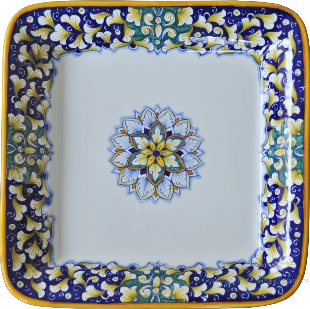 Italian Square Platter - Blue/Green G6 - 30cm