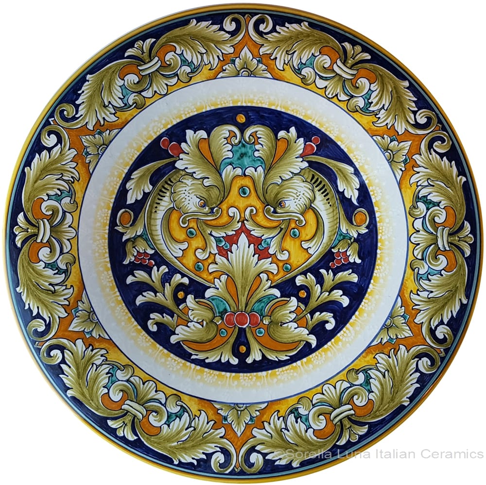Ceramic Majolica Delfini Plate 35cm