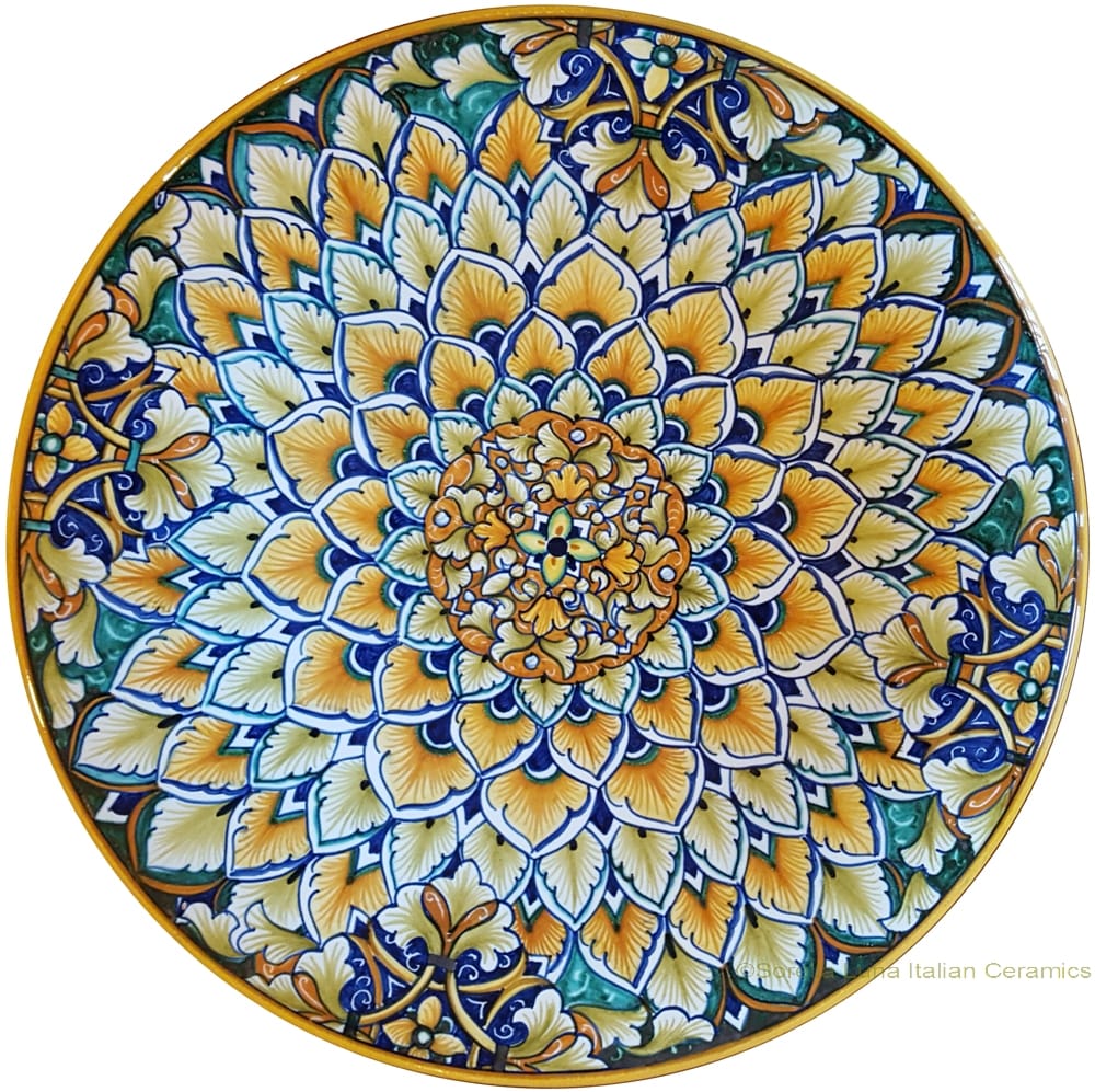Majolica Plate - Acanthus/Fleur De Lis 30cm