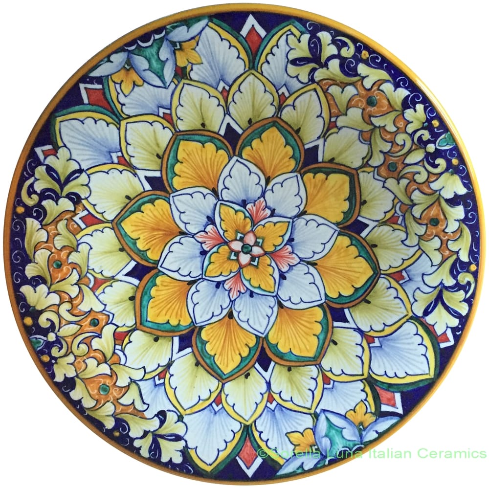 Ceramic Majolica Plate Acanthus