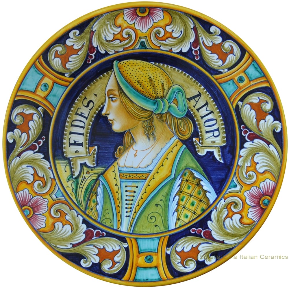 Majolica Plate - FIDES AMOR F 25cm