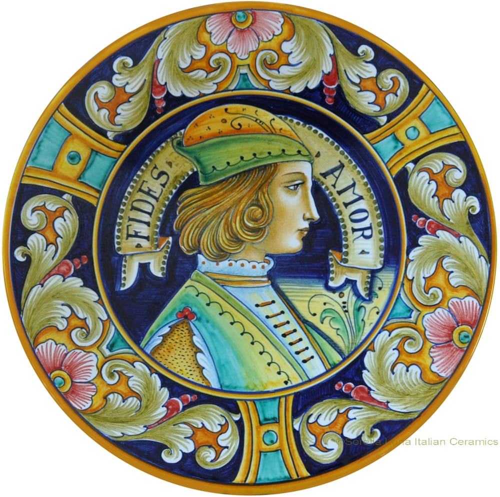 Majolica Plate - FIDES AMOR M 25cm