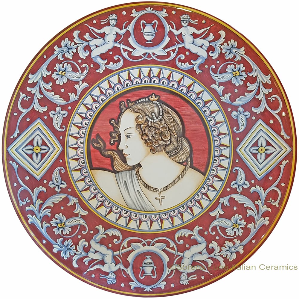 Majolica Female Profile Plate - (Raffaello Chiuchiu)