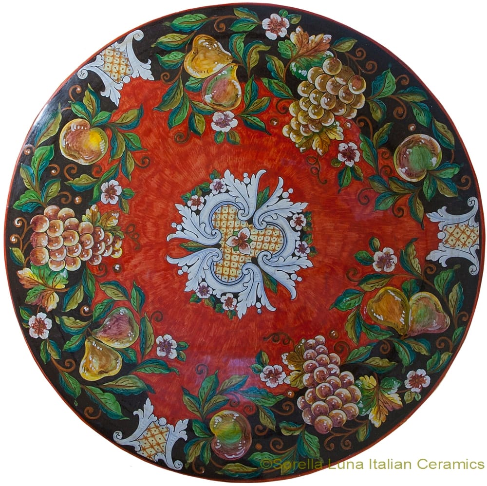 Deruta Italian Red Frutta Plate - 60cm