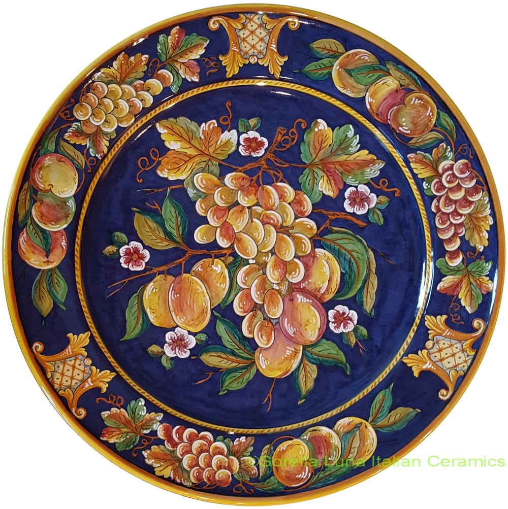 Deruta Italian Cobalt Blue Frutta Plate - 54cm